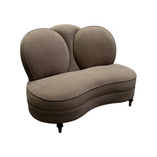 Load image into Gallery viewer, 1940s English two-seater love seat with round back, newly upholstered
