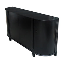 Load image into Gallery viewer, 1950s Scandinavian large black tall bow fronted sideboard
