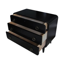 Load image into Gallery viewer, 1950s Swedish, functionalist ebonised chest of drawer with curved edges
