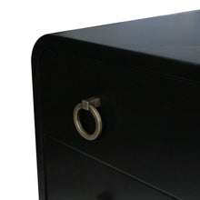 Load image into Gallery viewer, 1950s Swedish, functionalist ebonised chest of drawer with curved edges
