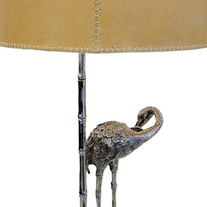 1960s Spanish silver-plated pair of bronze heron table lamps by Valenti