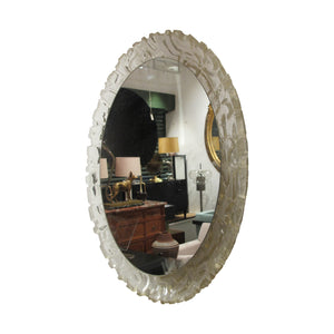 1960s German Balschbach pair of illuminated oval backlit Lucite wall mirror