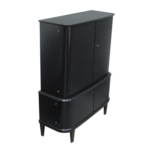 1940s Danish ebonised tall cabinet in the style of designer Alex Larsson