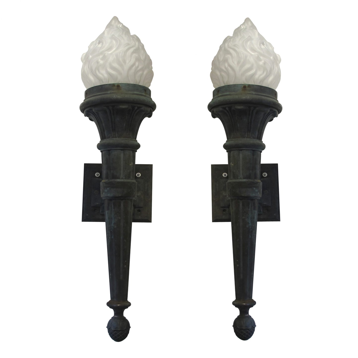 Pair of large bronze torches, English C. 1880