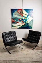 Load image into Gallery viewer, Pair of 1950s Chrome and Black Leather Barcelona Chairs
