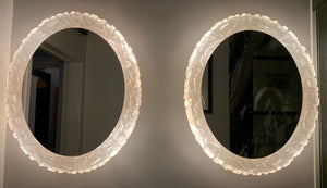1970s Illuminated Oval Erco Lucite Wall Mirror.  3 available.