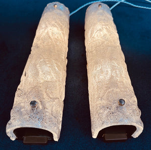 Pair of 1970s Kaiser Frosted Glass Wall Lights