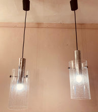 Load image into Gallery viewer, Pair of 1970s Glashütte Limburg Hanging Lights
