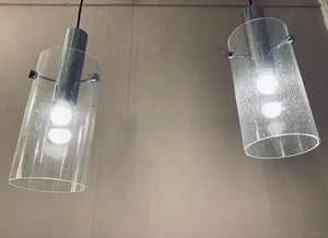 Pair of 1970s Glashütte Limburg Hanging Lights