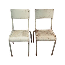 Load image into Gallery viewer, Pair of Vintage Pale Blue Metal Garden Chairs
