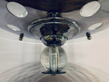Load image into Gallery viewer, 1950s Art Deco Chrome &amp; Glass Saturn Ring Chandelier

