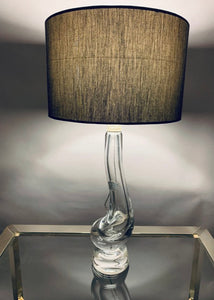 1950s Val St Lambert Clear Glass 'Swan' Table Lamp