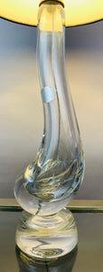 1950s Val St Lambert Clear Glass 'Swan' Table Lamp