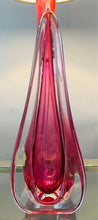 Load image into Gallery viewer, 1950s Val St Lambert Pink &amp; Clear Glass Table Lamp
