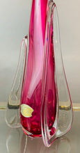 Load image into Gallery viewer, 1950s Val St Lambert Pink &amp; Clear Glass Table Lamp
