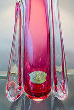 Load image into Gallery viewer, 1950s Val St Lambert Pink &amp; Clear Glass Table Lamp
