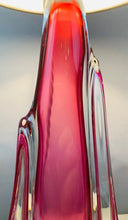 Load image into Gallery viewer, 1950s Val St Lambert Pink &amp; Clear Glass Table Lamp

