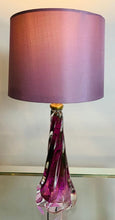 Load image into Gallery viewer, 1950s Val St Lambert Purple Twisted Glass Lamp Base
