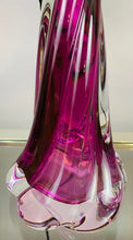 Load image into Gallery viewer, 1950s Val St Lambert Purple Twisted Glass Lamp Base
