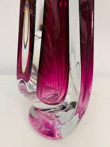 1950s Val St Lambert Purple Glass Table Lamp