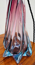 Load image into Gallery viewer, 1950s Val St Lambert Style Purple &amp; Blue Glass Lamp
