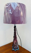 Load image into Gallery viewer, 1950s Val St Lambert Style Purple &amp; Blue Glass Lamp
