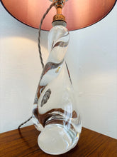 Load image into Gallery viewer, 1950s Val St Lambert Swirled Clear Glass Lamp Base
