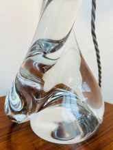 Load image into Gallery viewer, 1950s Val St Lambert Swirled Clear Glass Lamp Base
