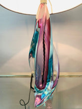Load image into Gallery viewer, 1950s Val St Lambert Turquoise Glass Lamp
