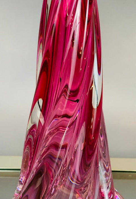 Swag plugin vintage lamp Porcelain Pink cabbage Rose Brass