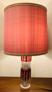 1950s Val St Lambert Ruby Red Crystal Table Lamp