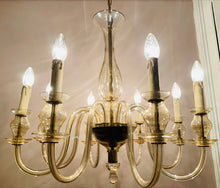 Load image into Gallery viewer, 1950s Czech Crystal Glass 8 Arm Chandelier
