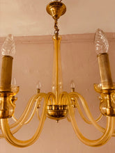 Load image into Gallery viewer, 1950s Czech Crystal Glass 10 Arm Chandelier
