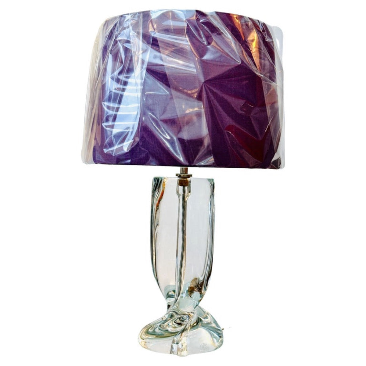 1950s French Sèvres Crystal Glass Table Lamp