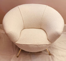 Load image into Gallery viewer, 1950s Italian Curved Armchair with Brass Legs
