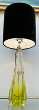 Load image into Gallery viewer, 1950s Val St Lambert Lime Green Glass Table Lamp
