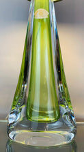 Load image into Gallery viewer, 1950s Val St Lambert Green &amp; Clear Glass Table Lamp
