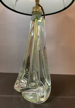 Load image into Gallery viewer, 1950s Val St Lambert Green Glass Table Lamp
