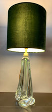 Load image into Gallery viewer, 1950s Val St Lambert Green Glass Table Lamp
