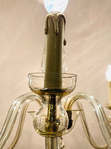 1950s Czech Bohemian Crystal Glass Chandelier