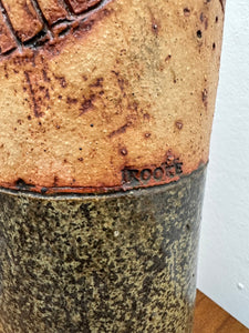 1960s Brutalist Bernard Rooke Cylindrical Pottery Vase