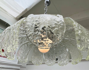 1960s Italian Murano Clear Glass Mazzega Pendant Light