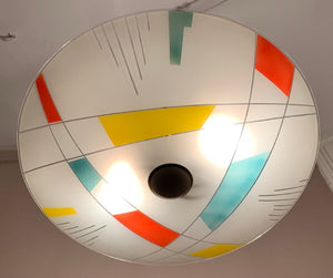 1960s Czech Napako Glass Pendant Light