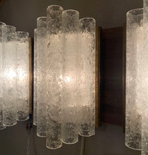 Load image into Gallery viewer, 1960s Doria Leuchten Ice Glass &amp; Brass Wall Sconce
