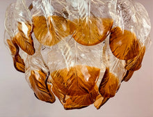 Load image into Gallery viewer, 1960s AV Mazzega Murano Glass Leaf Chandelier
