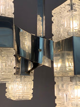 Load image into Gallery viewer, 1960s Small Italian Sciolari Chrome and Glass Pendant Light
