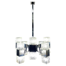 Load image into Gallery viewer, 1960s Large Italian Sciolari Glass Pendant Light
