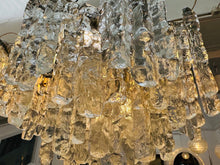 Load image into Gallery viewer, 1970s Kalmar Two-Tier Iced Glass Chandelier
