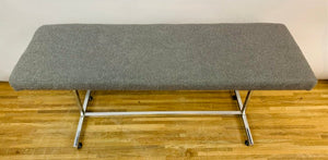 1970s Chrome & Grey Boucle 3-Seater Bench