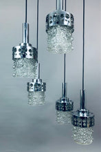 Load image into Gallery viewer, 1970s Dutch RAAK Chrome Cascading Hanging Light

